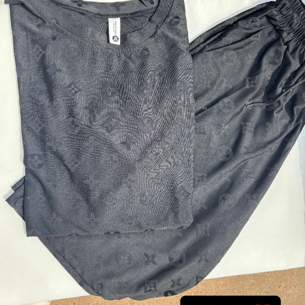 Gray Monogram Lounge Set